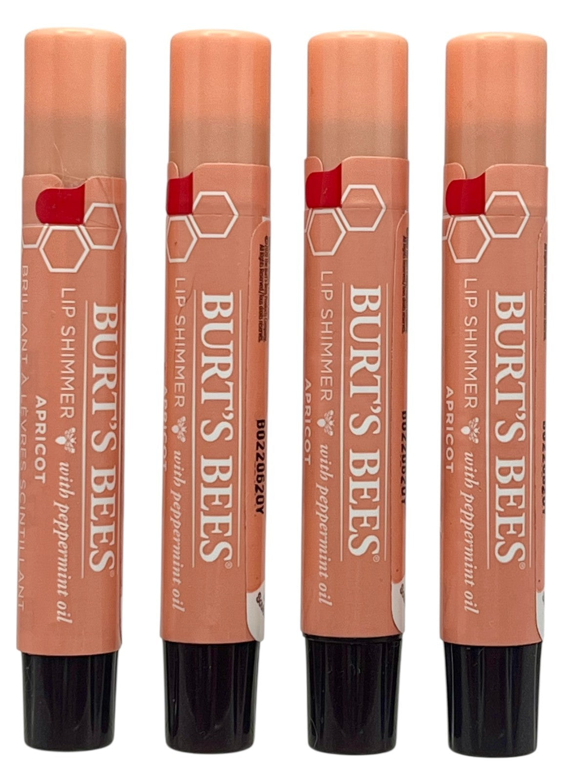 4 Pack Lip Shimmer Set - Natural Lip Gloss with Peppermint & Vitamin E