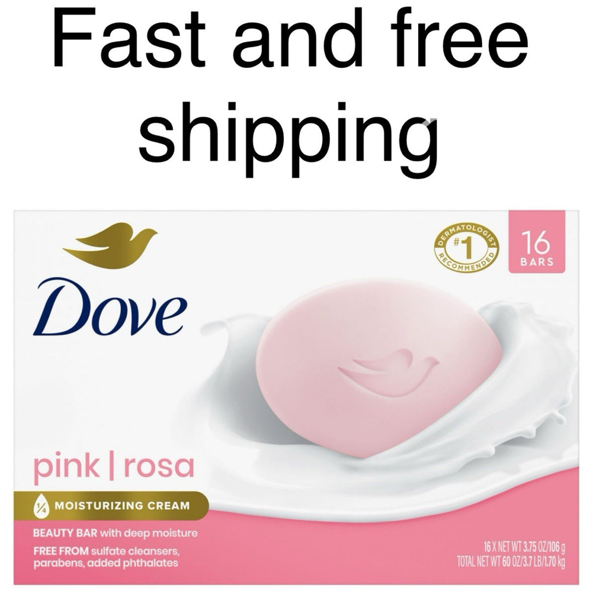 Dove Pink Beauty Bar Soap - 3.75 Ounce, Pack of 16