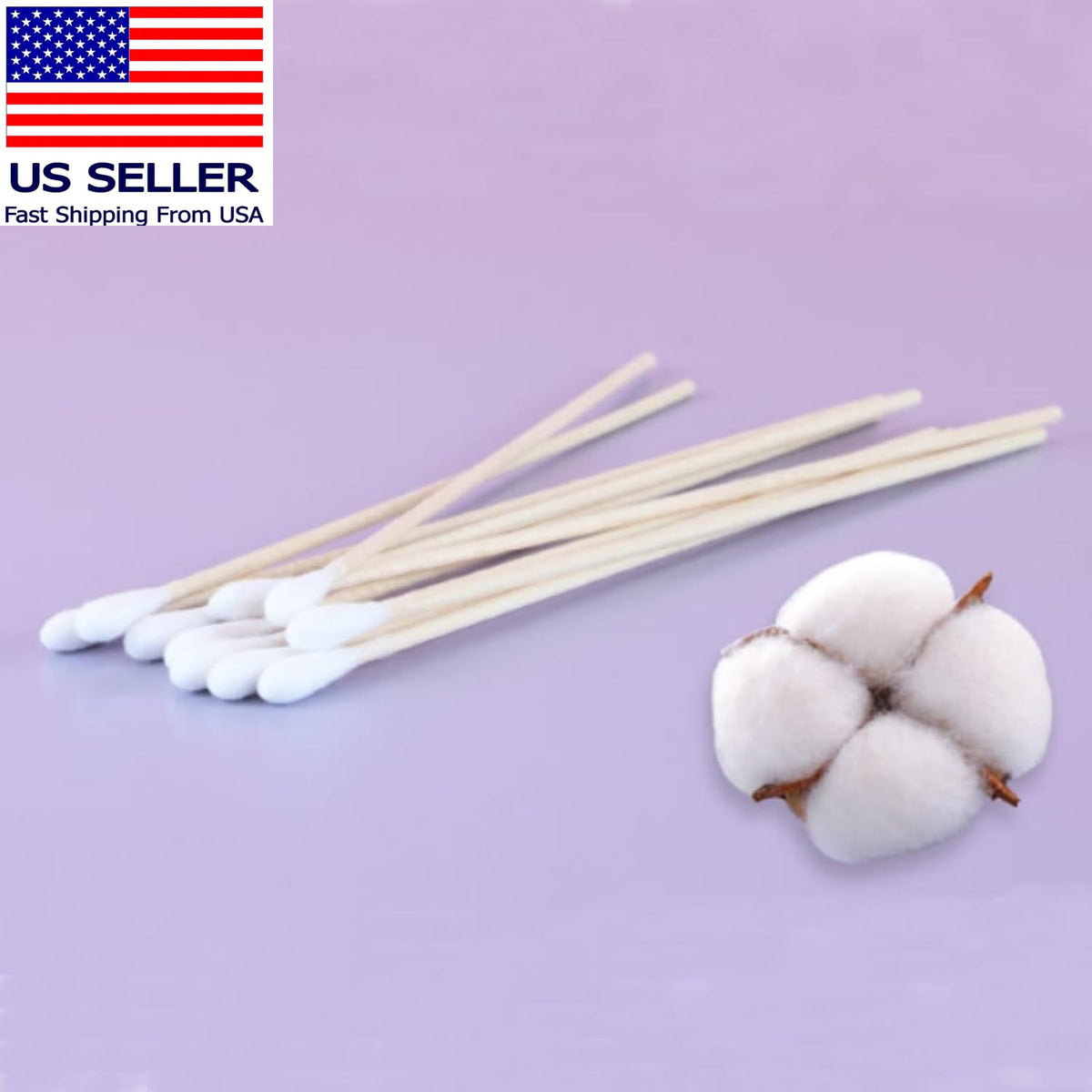 200 Pcs Cotton Swabs 6 Inch Long Wooden Handles Ear Buds for Ear Cleaning