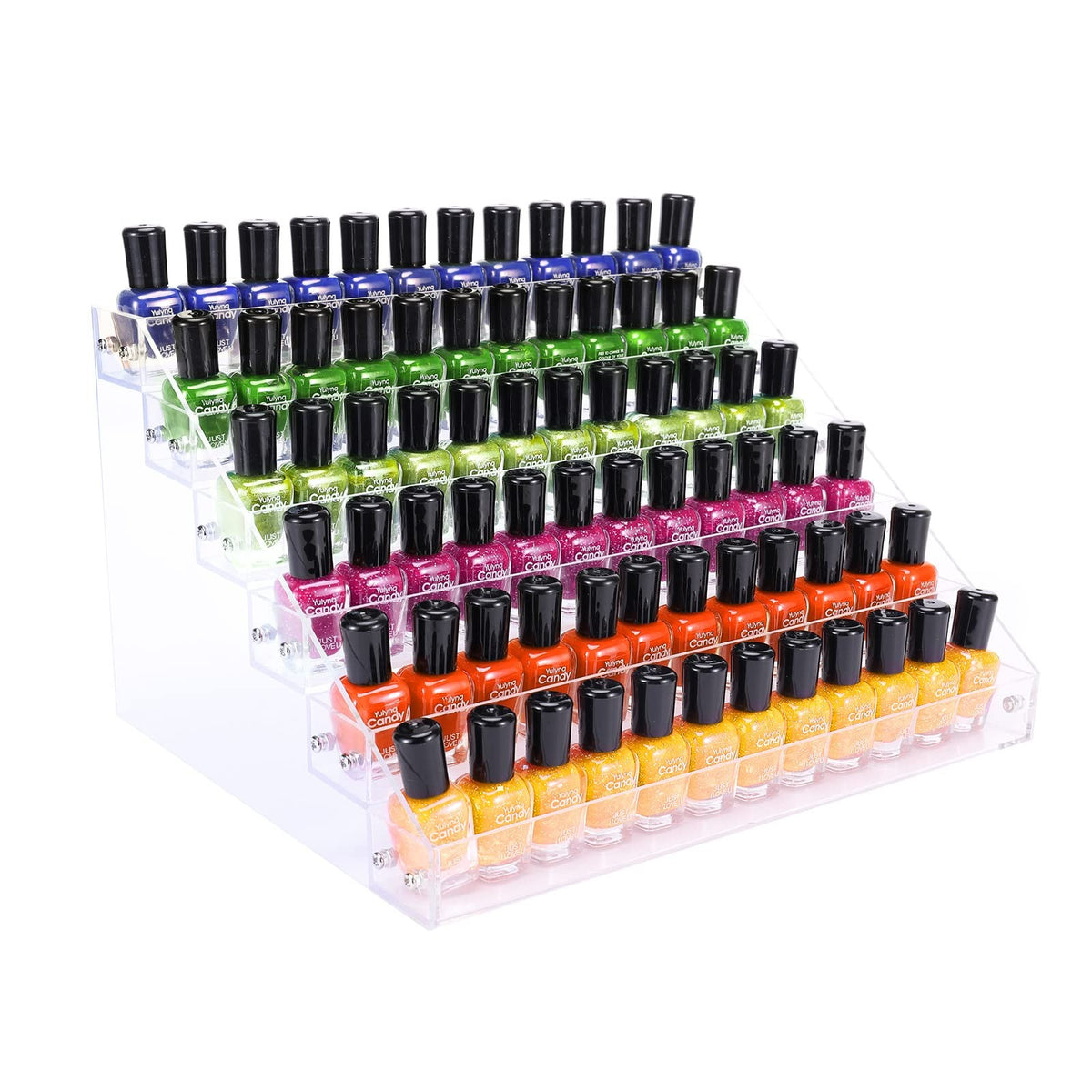 6-Tier Acrylic Nail Polish Organizer Rack, Cosmetic & Makeup Storage Stand