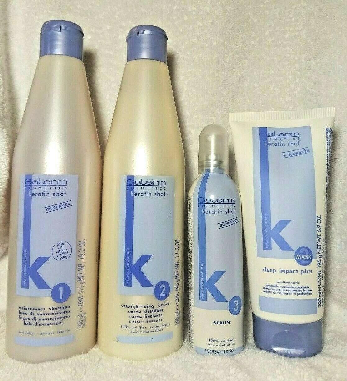 Hair Straightening Shampoo Set with Keratin Serum & Hydrating Mask - Anti-Frizz Treatment