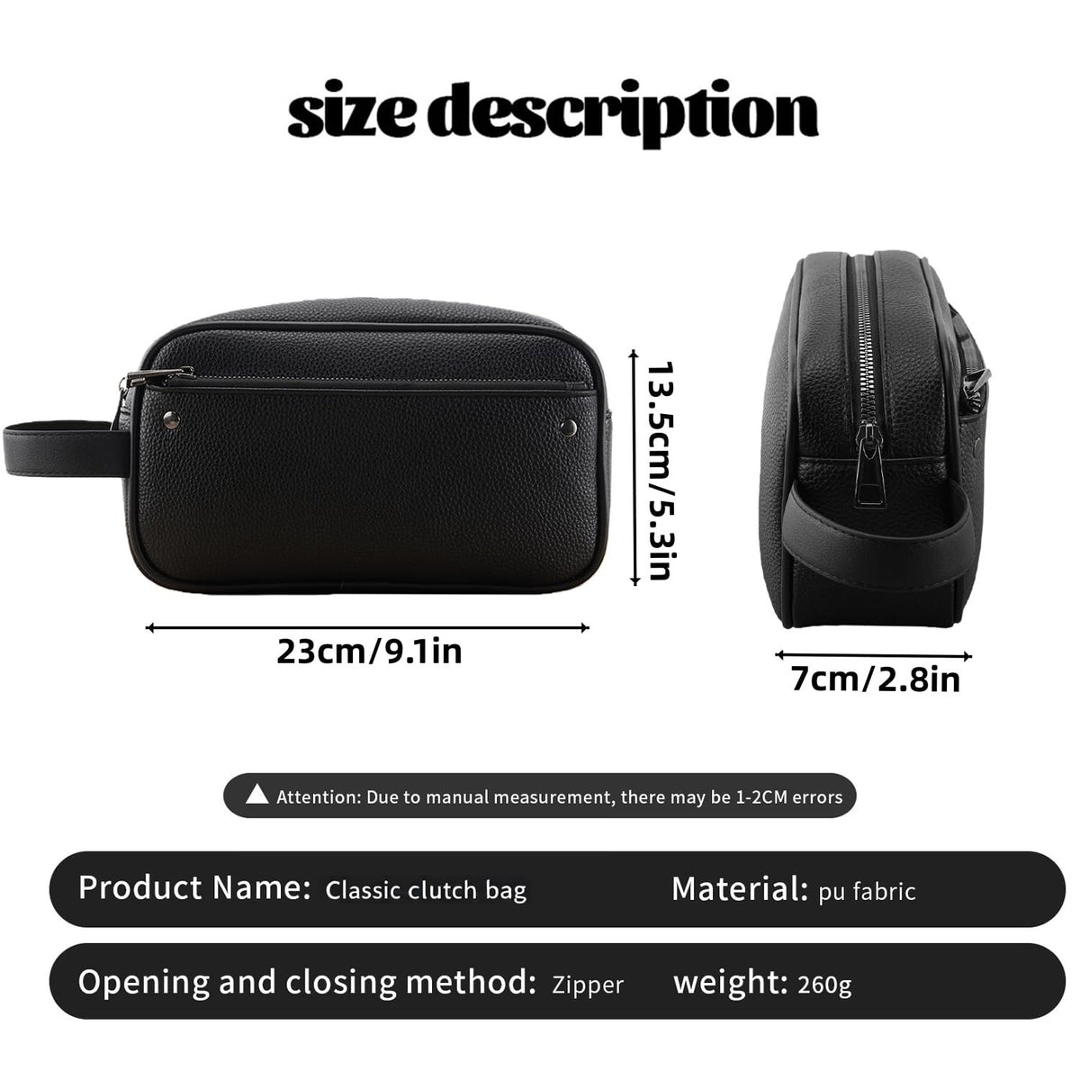 Men's Travel Toiletry Bag - Compact Dopp Kit with Water-Resistant PU Leather