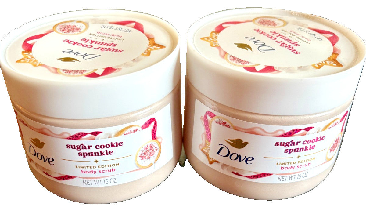 (2) Dove Sugar Cookie Sprinkle Body Scrub Limited Edition Holiday