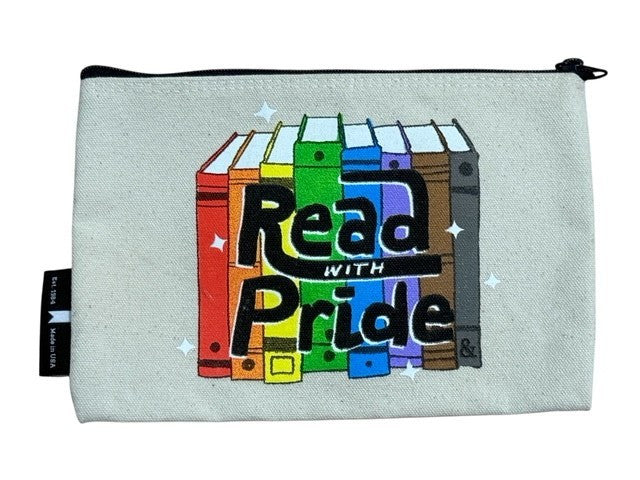 Rainbow LGBTQ Canvas Makeup Pouch Bag Out Of Print Read With Pride