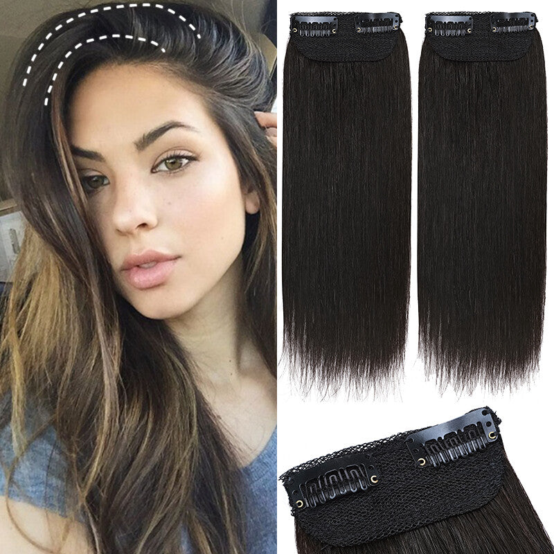 Remy Human Hair Clip-In Extensions - Invisible Side Piece, Multiple Colors & Lengths