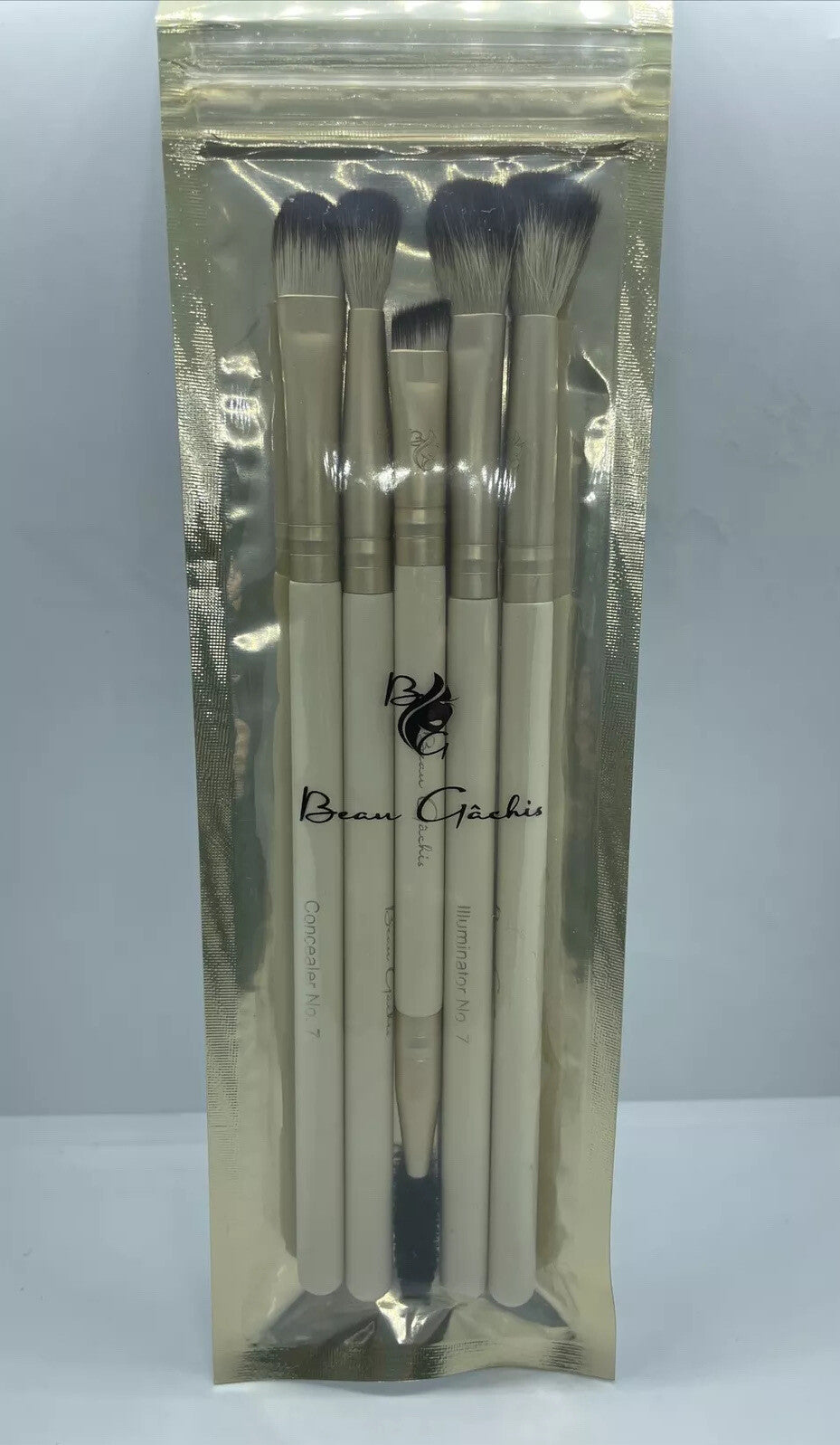 Beau Gachis No.7 Collection Makeup Brush Set - 5 Synthetic Tools Sealed