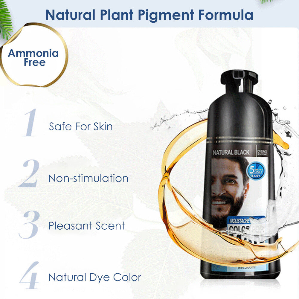 Permanent Beard Dye Shampoo - Black, 200ml