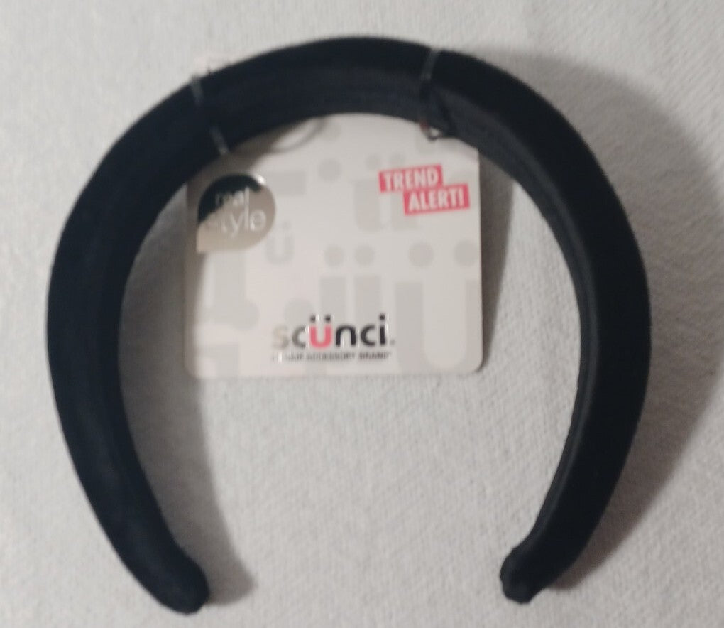 SCUNCI TREND ALERT BLACK THICK WIDE ONE PIECE HEADBAND #70365 - NEW