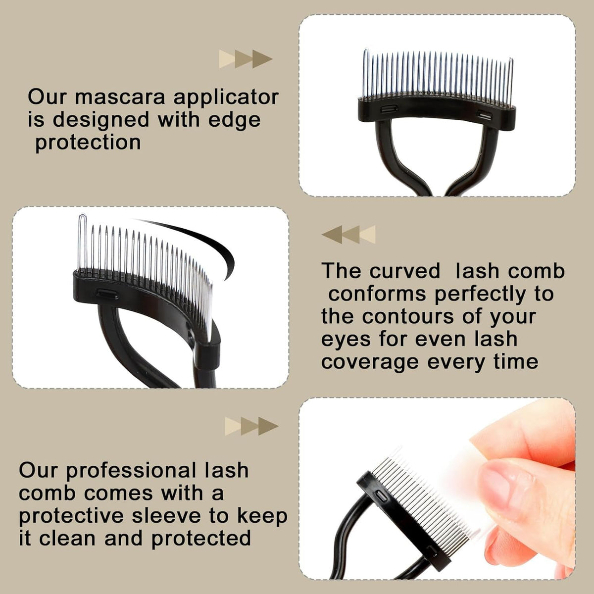 Eyelash Comb Separator Mascara Applicator for Lash Definition and Clumping Removal