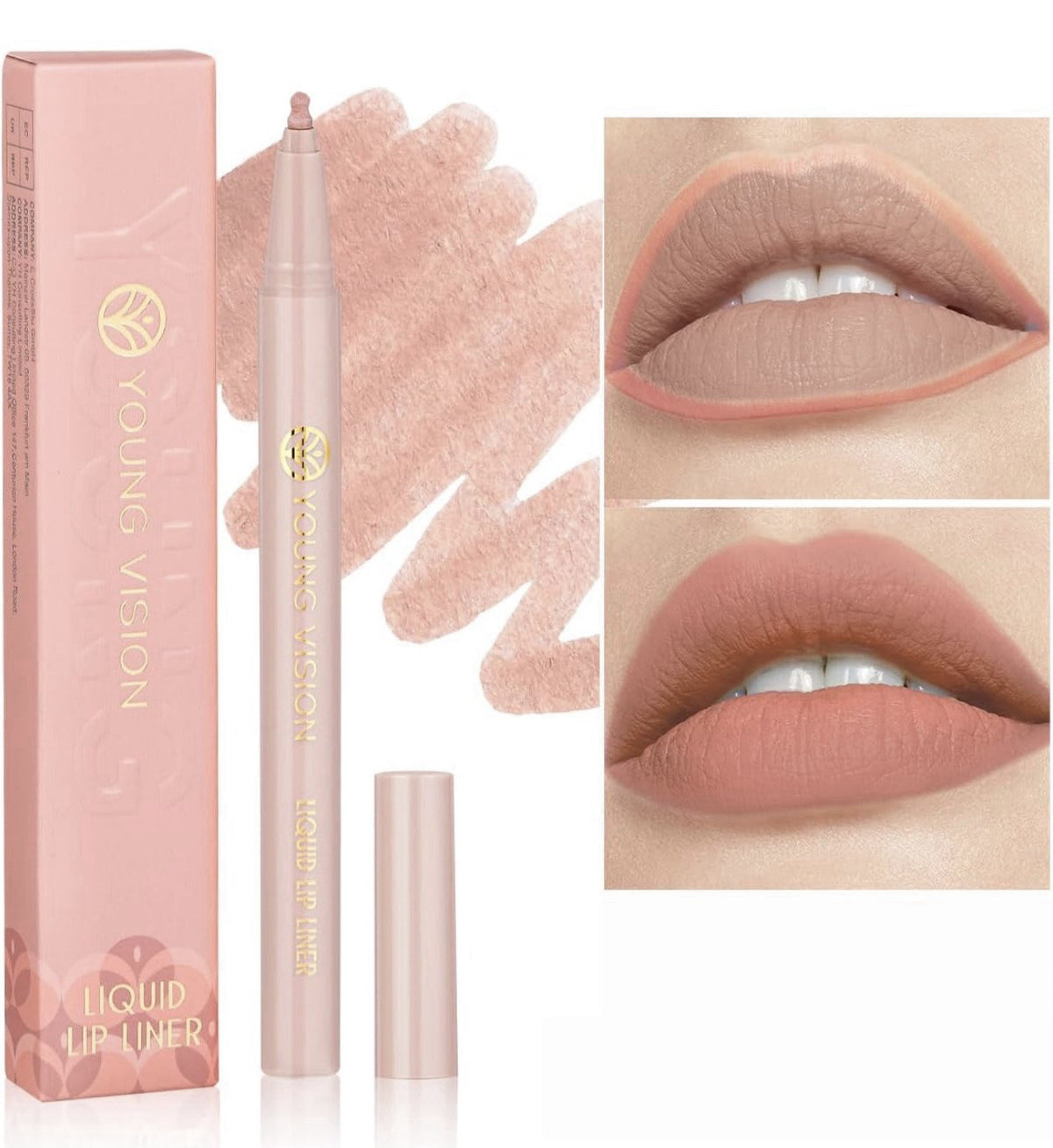 Gourd-Shaped Precision Liquid Lipstick & Lipliner - Nude Matte Shades