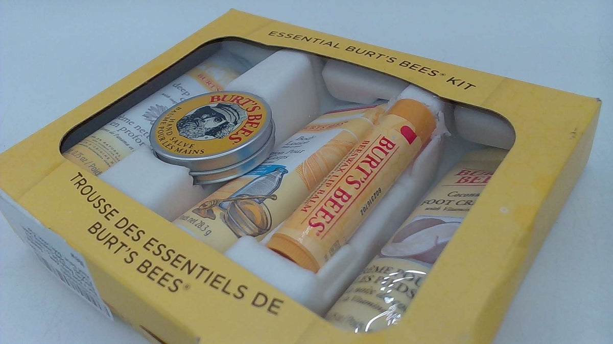 Burt's Bees Essential Travel Skincare Gift Set - Lip Balm Lotion Foot Cream