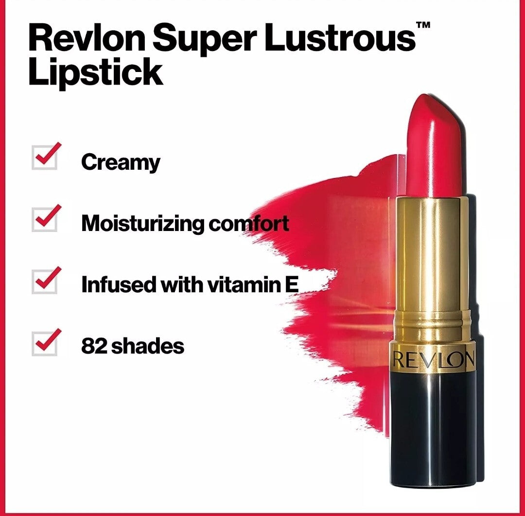 Revlon Super Lustrous Lipstick - Matte, Cream & Pearl Finishes, Multiple Shades