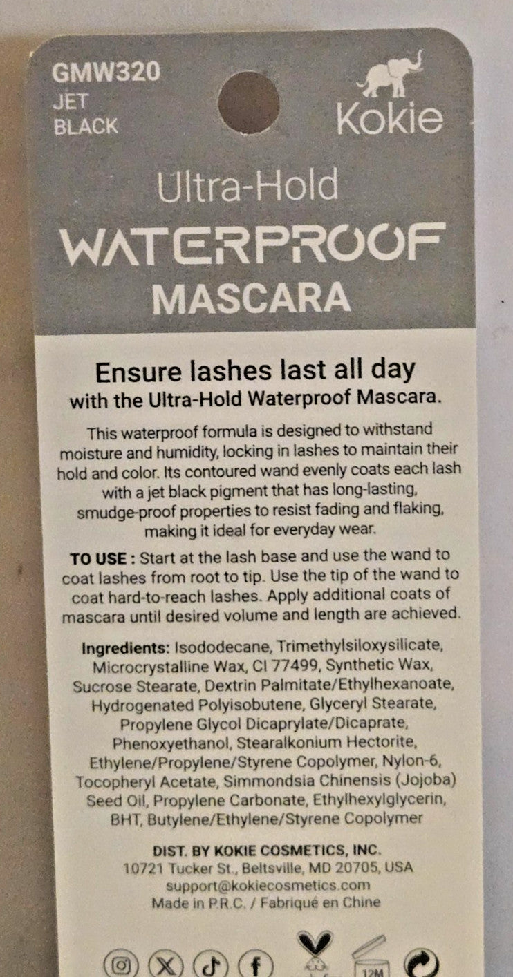 Waterproof Black Mascara for Long-Lasting Eye Makeup - Ultra Hold
