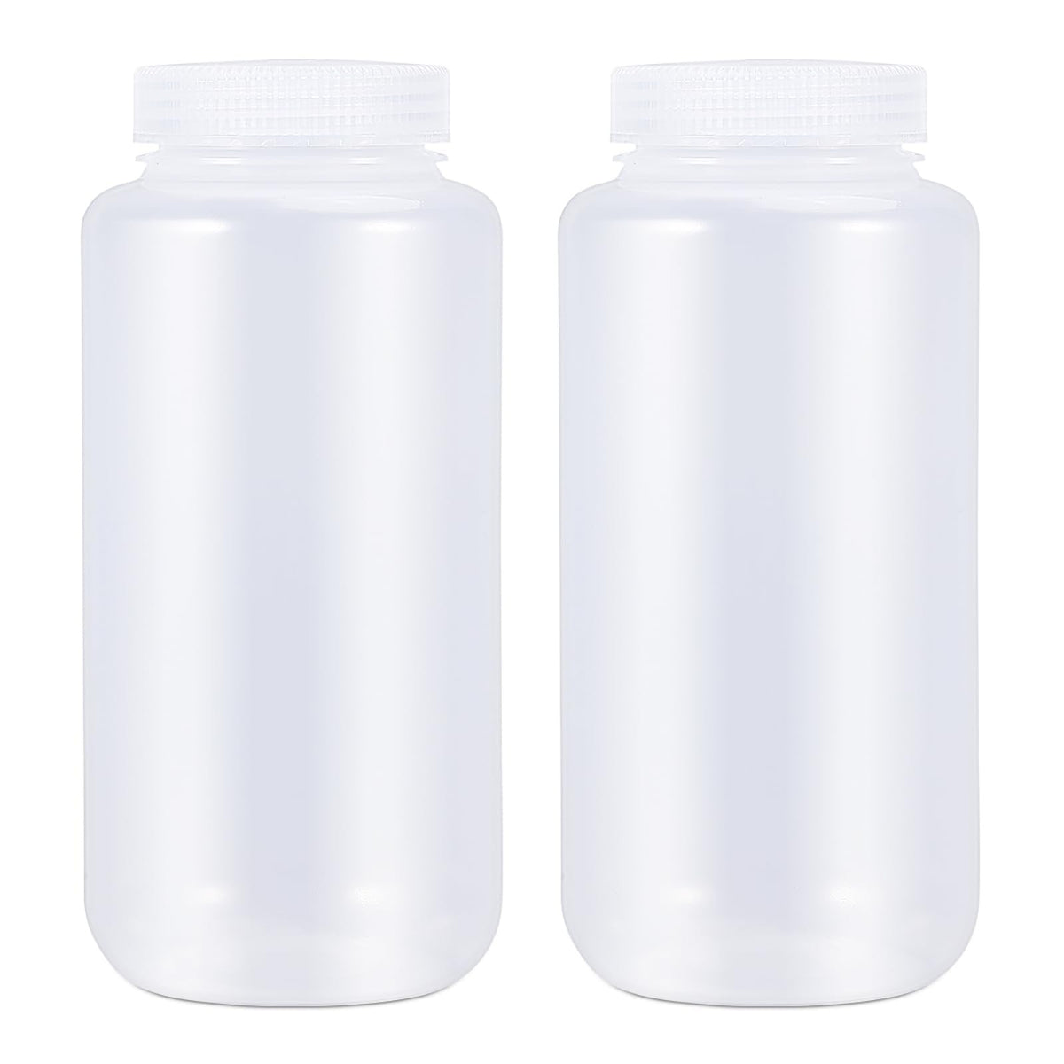 Wide Mouth 33.8 oz Lab Reagent Bottle - Leakproof Clear PP Container (2 Pack)
