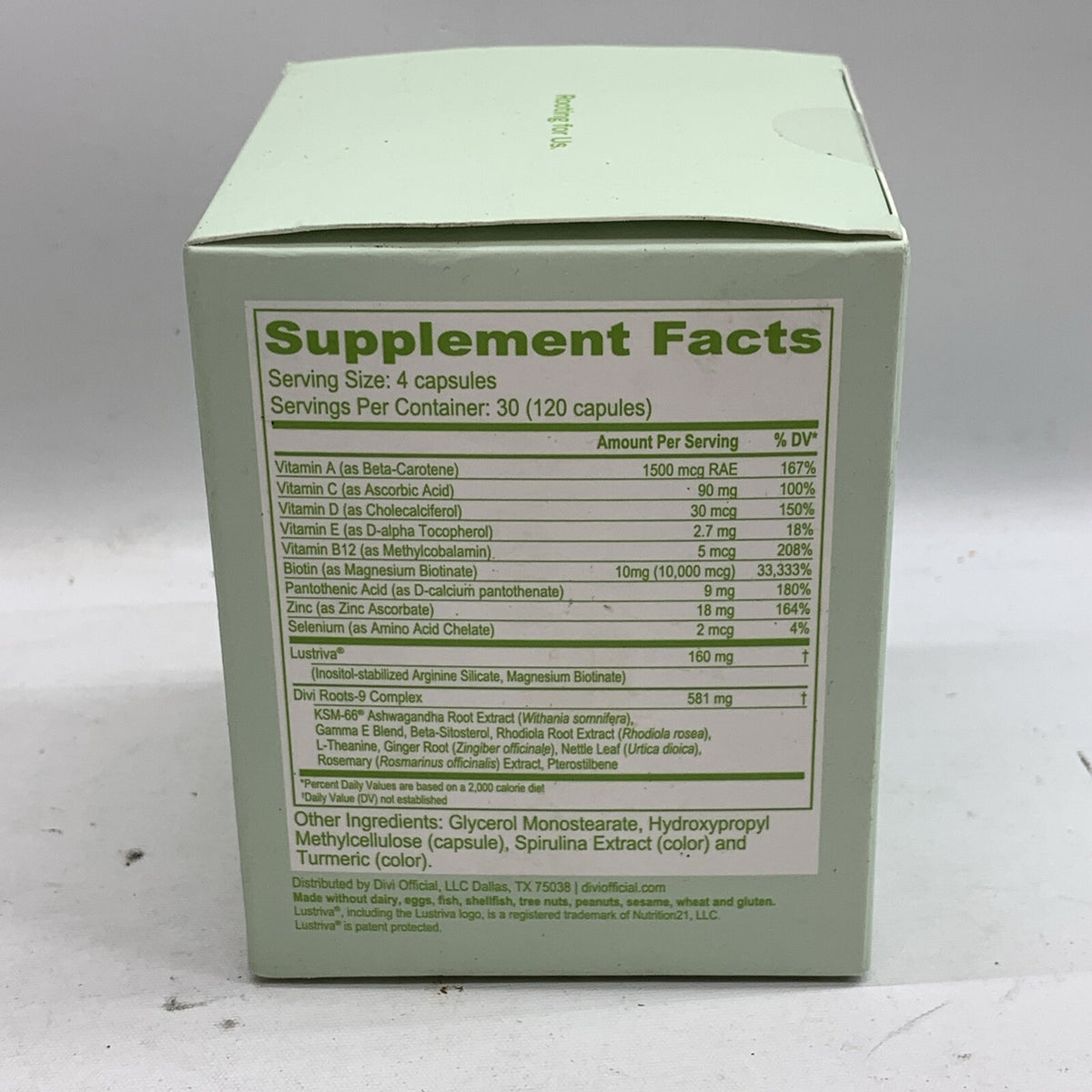 Divi Hair Growth Supplement for Men and Women 120 Capsules Biotin