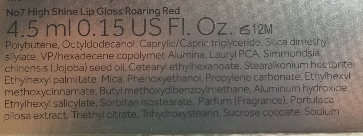 No7 High Shine Lip Gloss Roaring Red Limited Edition Travel Size