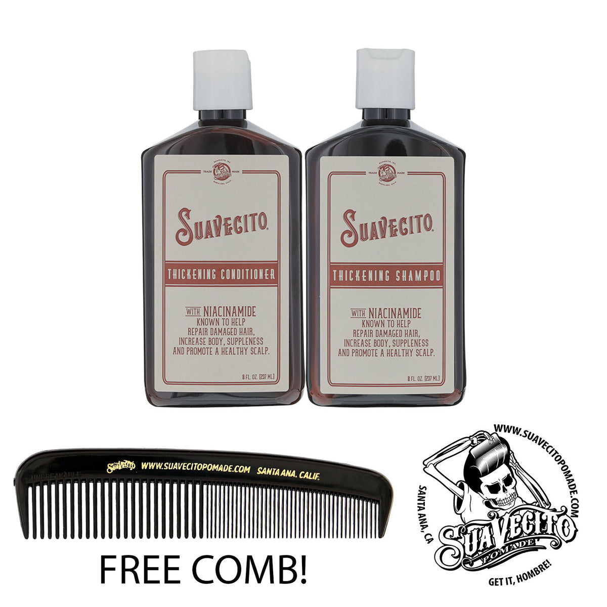 Thickening Shampoo & Conditioner Set with Niacinamide - 8 oz