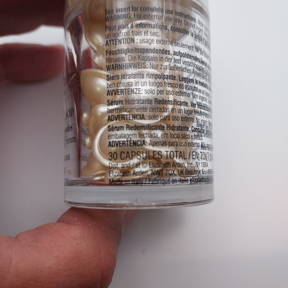 Elizabeth Arden Hyaluronic Acid Ceramide Face Serum Capsules Hydrating 30 Count