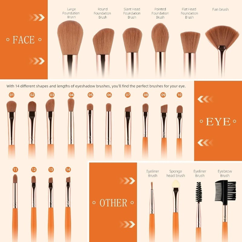 Professional 24pcs Makeup Brush Set with Soft Synthetic Bristles & Wooden Handles