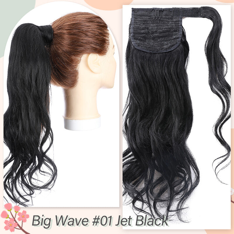 Remy Human Hair Ponytail Extensions Wrap Around Clip-In Hairpiece
