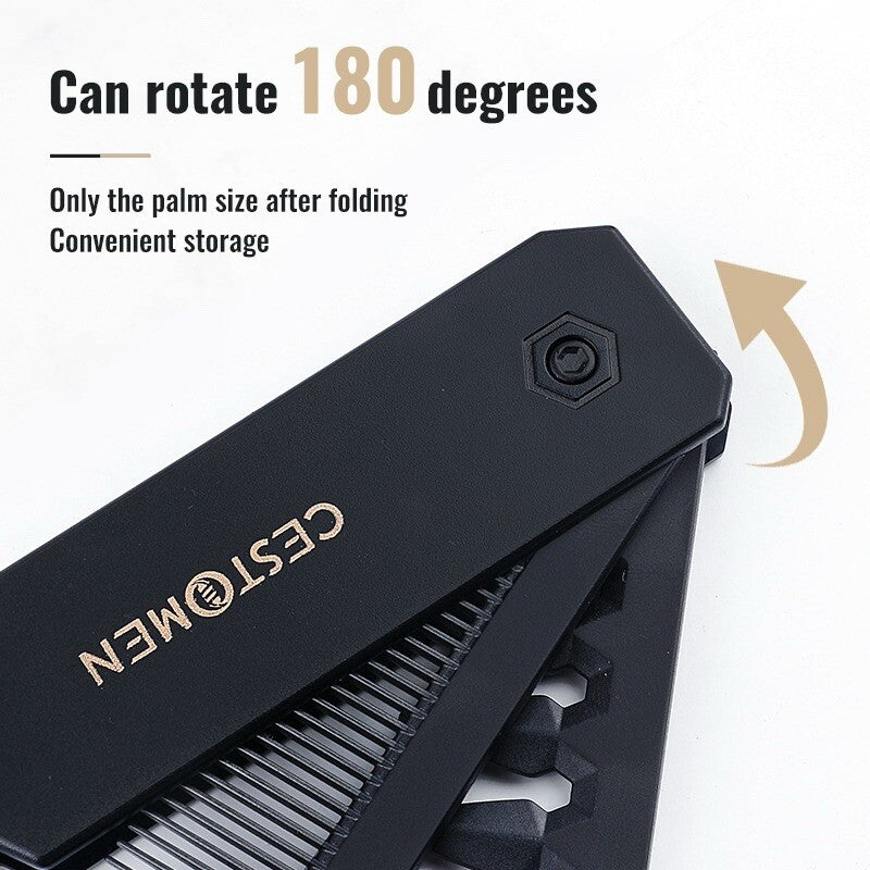 2-in-1 Foldable Anti-Static Beard and Hair Travel Comb - Durable Pocket Brush