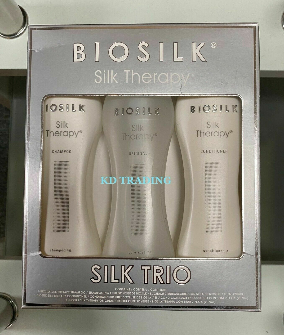 (3-Pack) BIOSILK Silk Therapy Shampoo Conditioner Hair Treatment w/