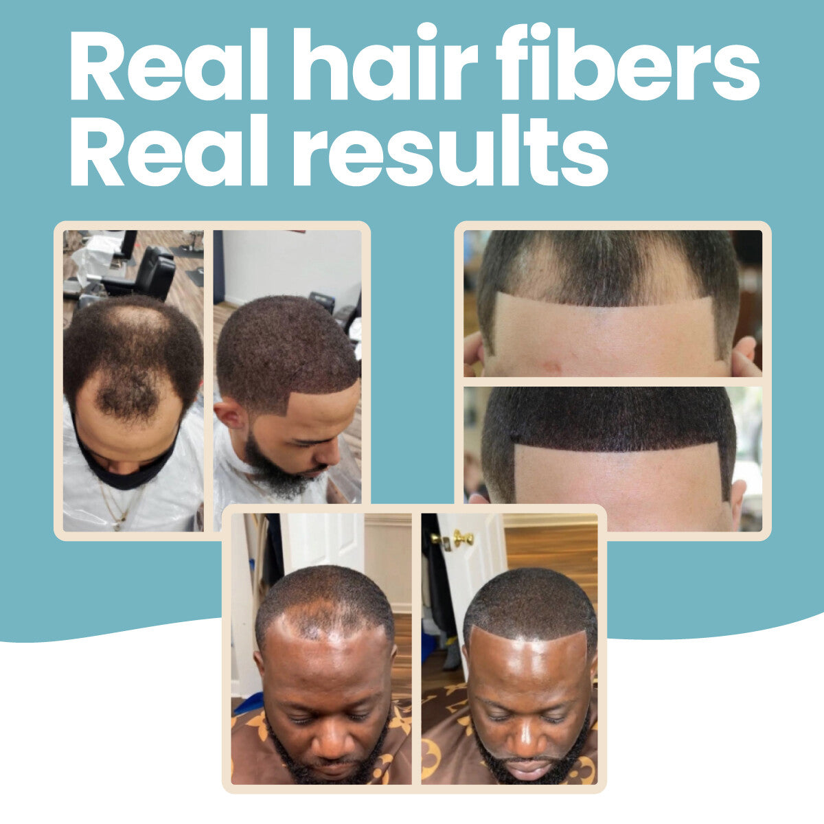 Real Hair Building Fibers for Thinning Hair - Black 18g