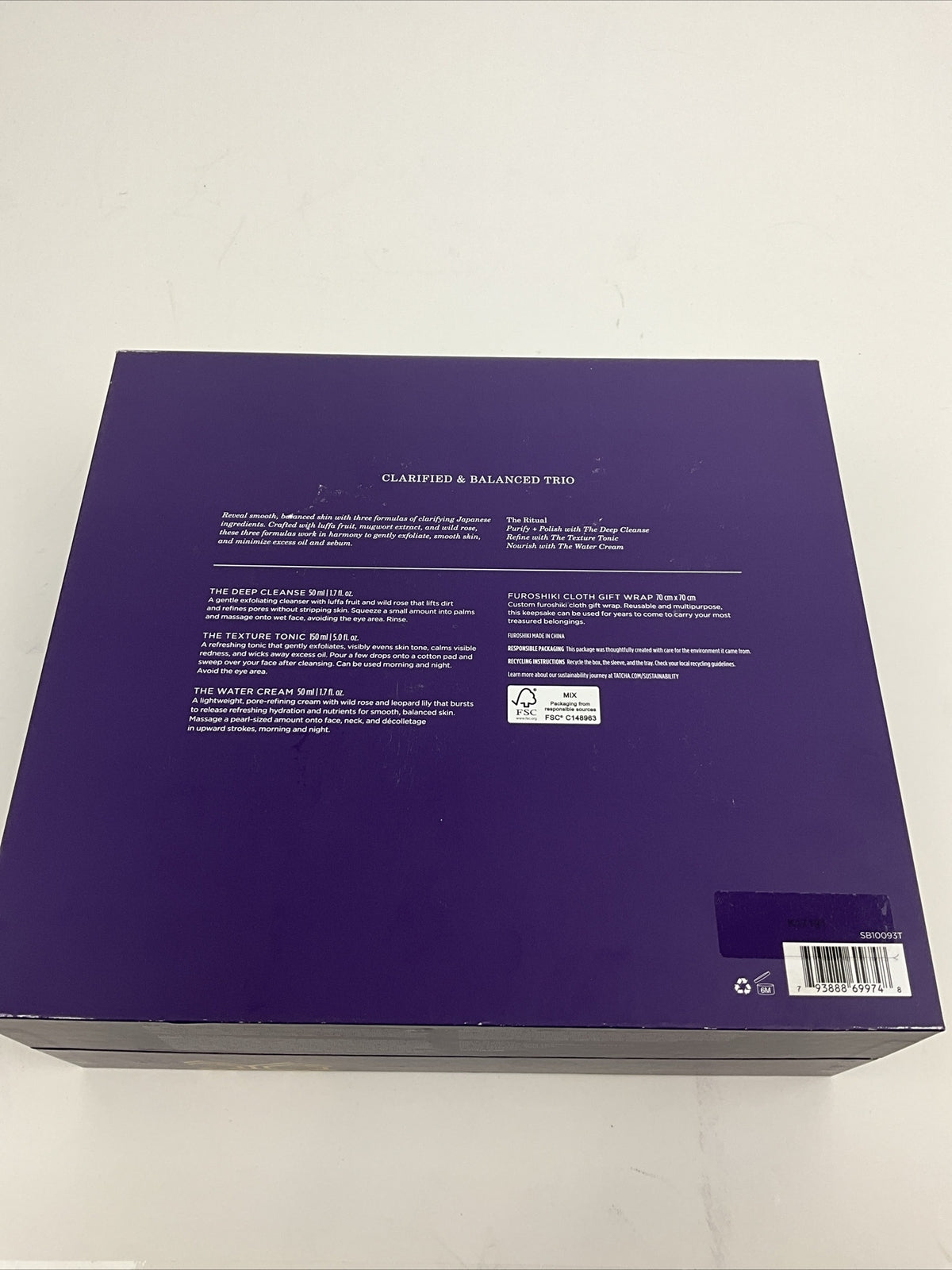 Tatcha Clarified and Balanced Skincare Trio - Deep Cleanse Tonic & Water Cream