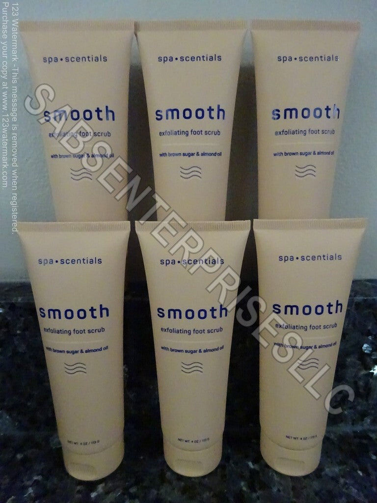 6 Spa Scentials SMOOTH Exfoliating Foot Scrub w/ Brown Sugar & Almond