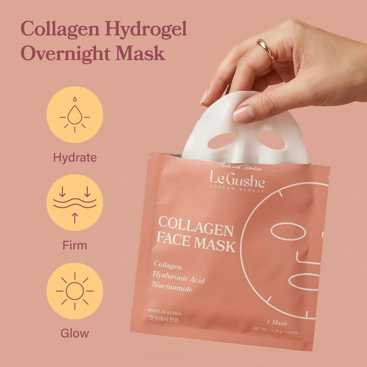 Collagen Hydrogel Face Mask Sheet - 4 Pack