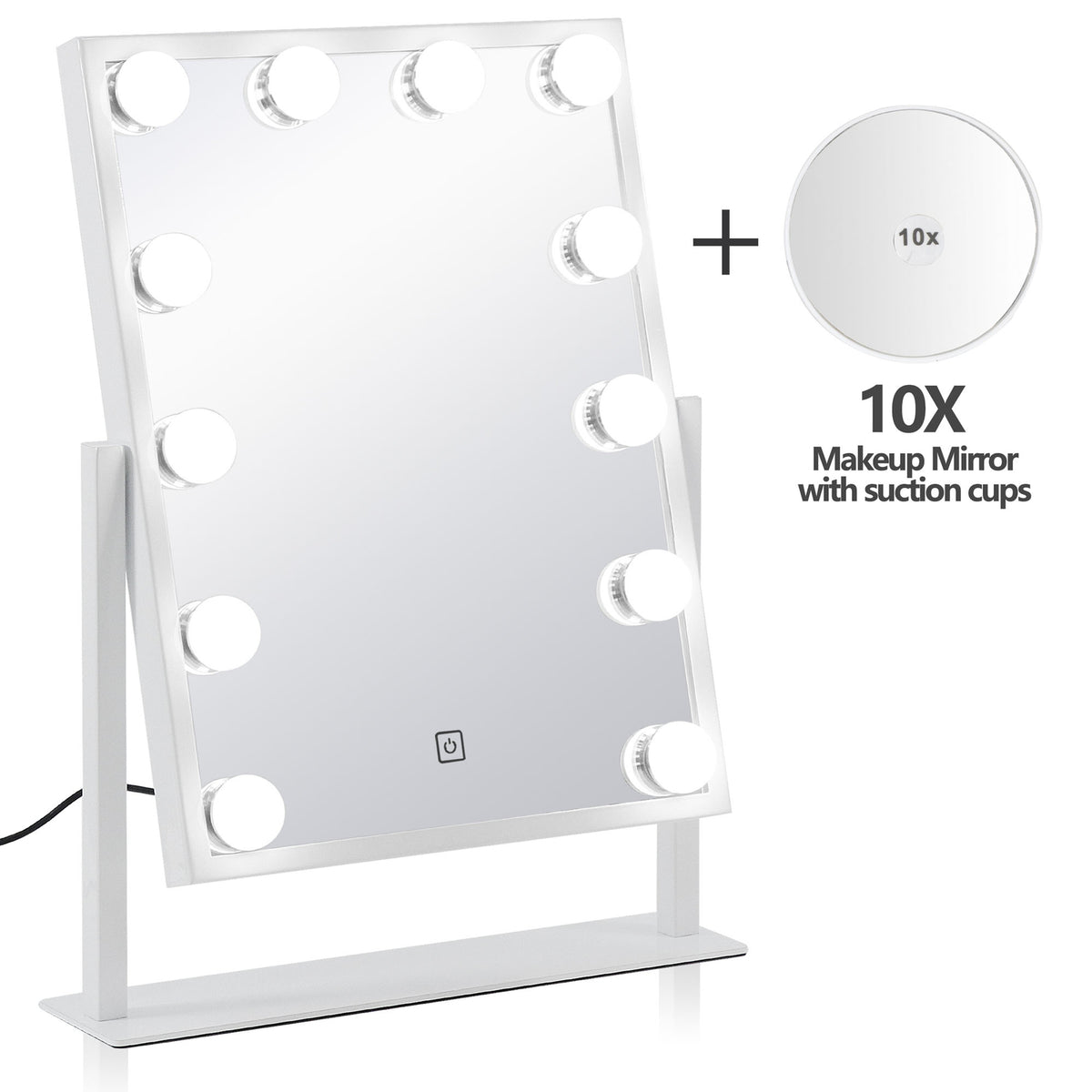 Lighted Hollywood Style Makeup Vanity Mirror with Adjustable LED Bulbs