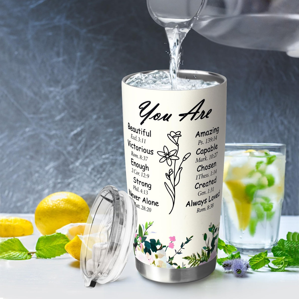20oz Insulated Stainless Steel Tumbler for Women - Inspirational Religious Gift