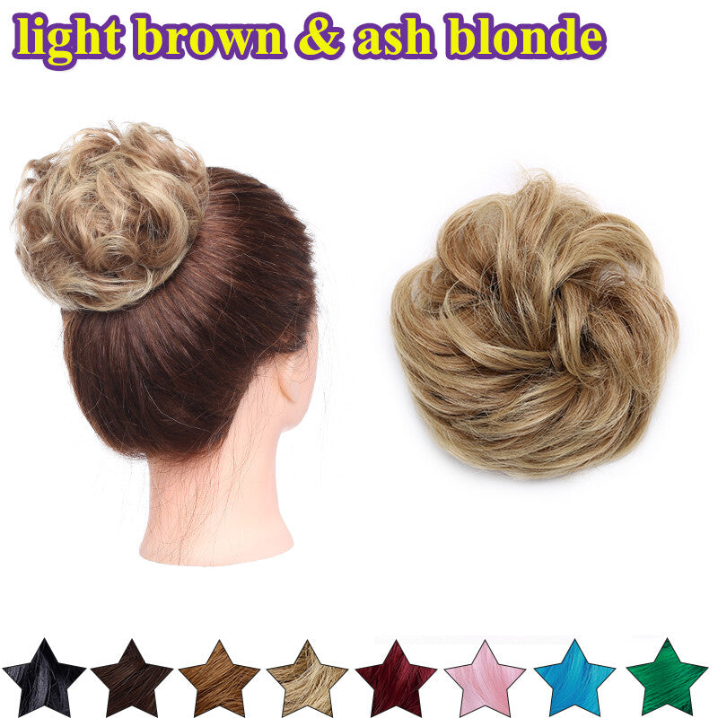 Large Curly Messy Bun Hair Piece Scrunchie for Thick Hair Updo Extensions