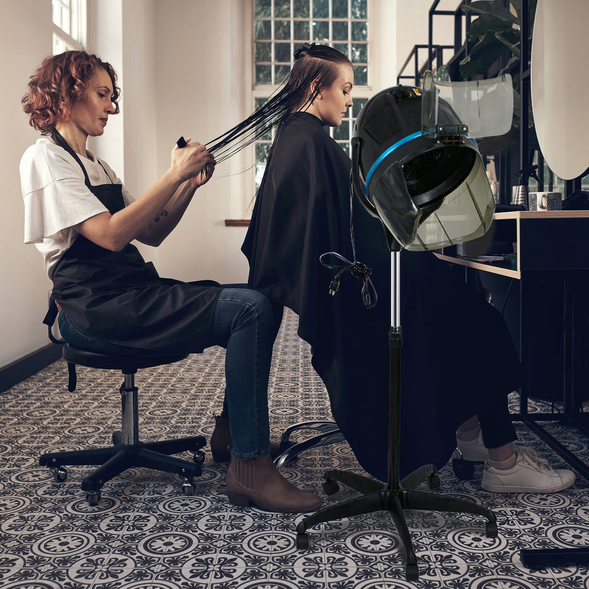 1300W Professional Hooded Hair Dryer Stand-Up Salon Hair Styling Equipment