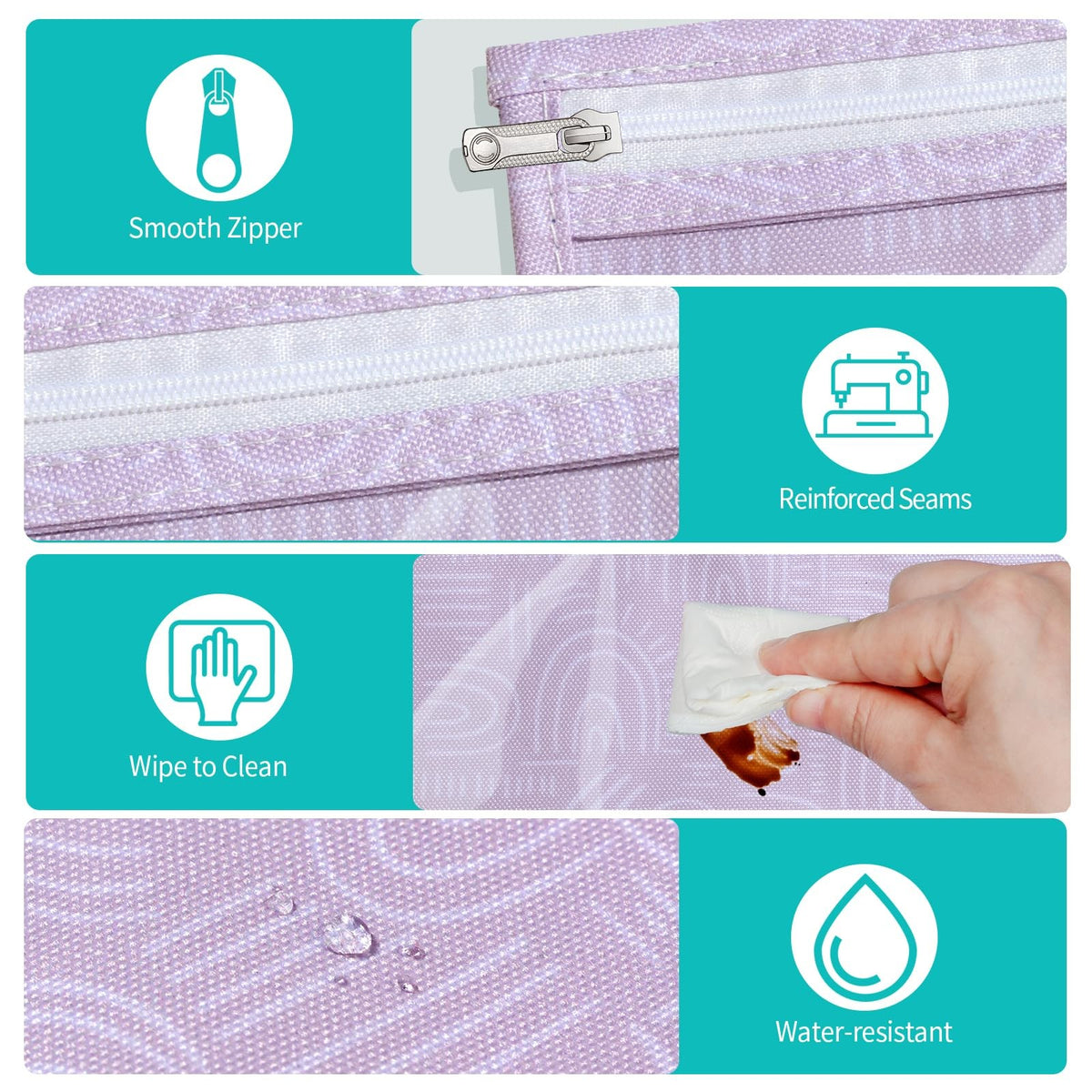 Set of 3 Clear Travel Toiletry & Diaper Organizer Bags Waterproof TSA Approved