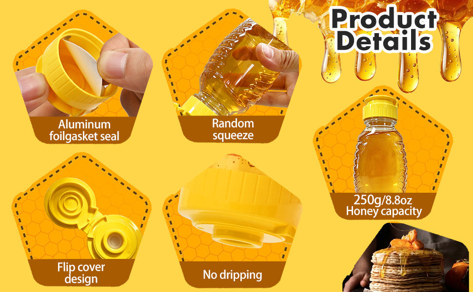 32 Pack Food-Grade Refillable Honey Bottles with Leak-Proof Flip Lids