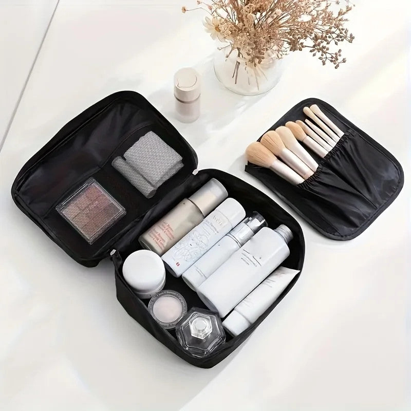 Travel Cosmetic Bag with Multiple Compartments, Makeup Organizer Pouch, Toiletry Storage