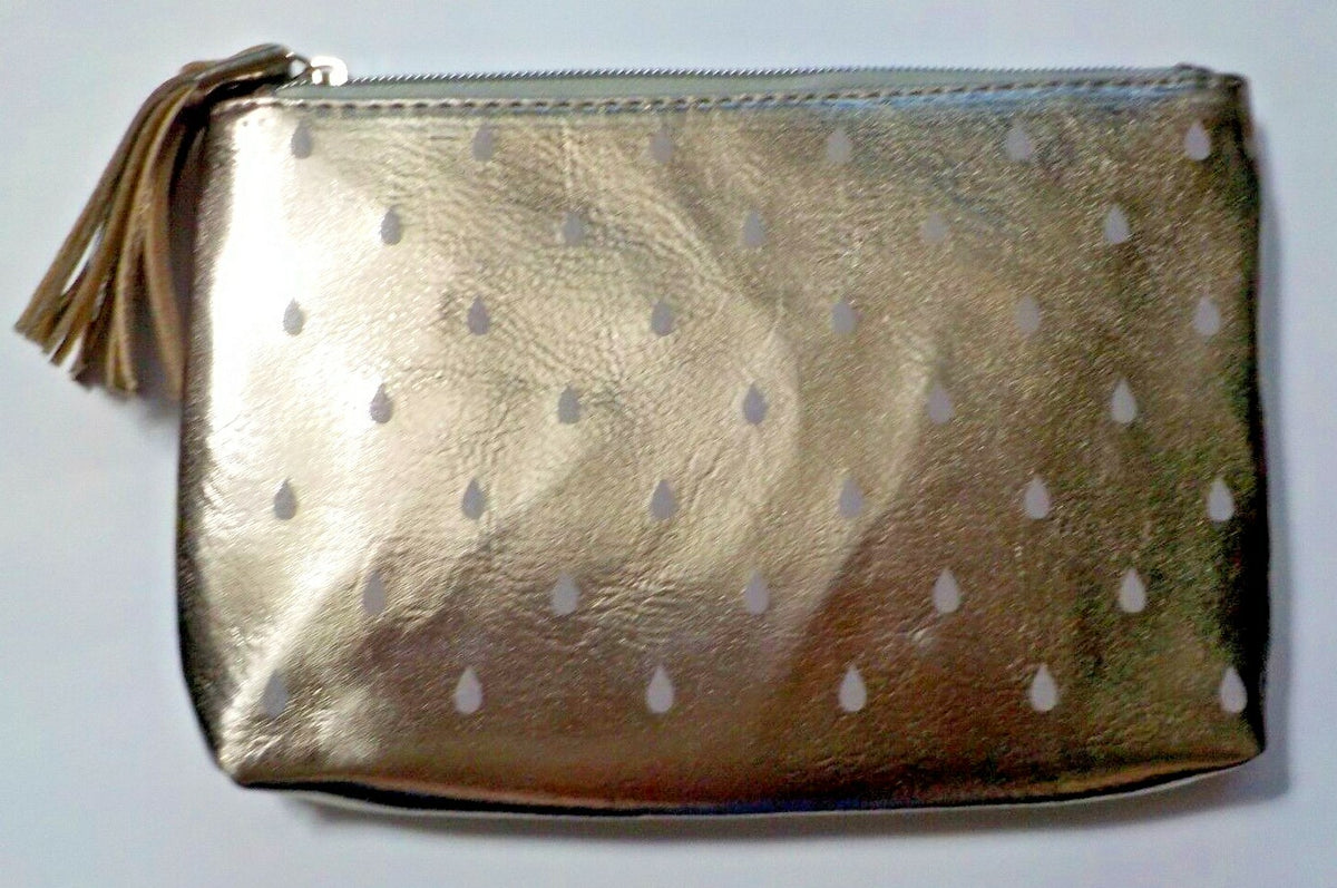 Unbranded 8x5.5 Inch Metallic Silvery Rain Drop & Star Burst Cosmetic Bag