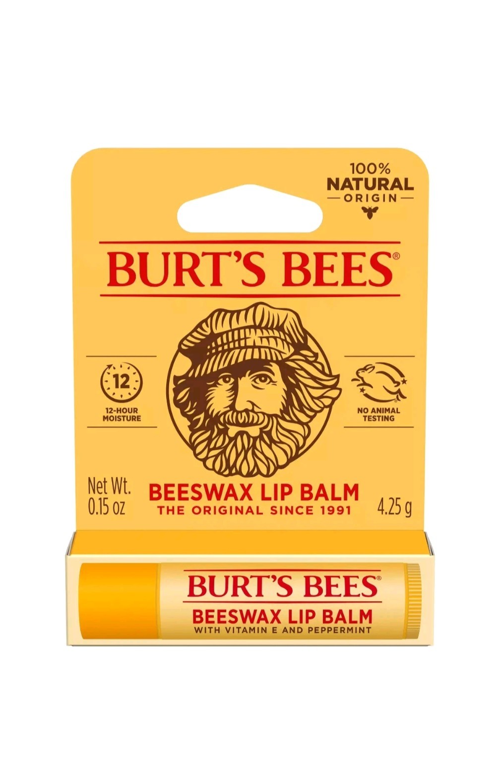 6 Pack Beeswax Lip Balms with Vitamin E & Peppermint - Natural Moisturizer