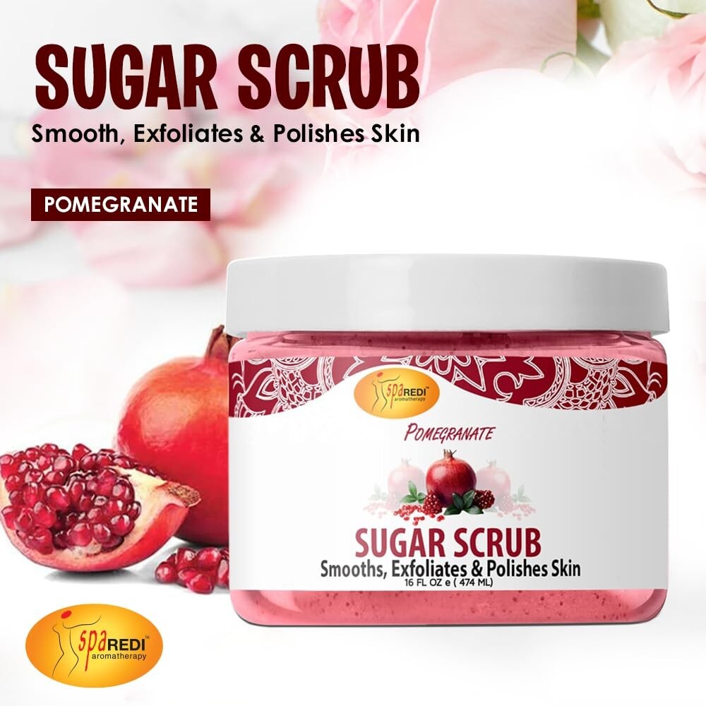 Sugar Body Scrub Exfoliant with Pomegranate – 16 oz