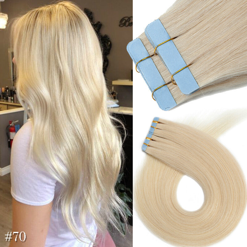 Double Sided Hair Extension Tape 40PCS Thick Remy Human Hair Skin Weft