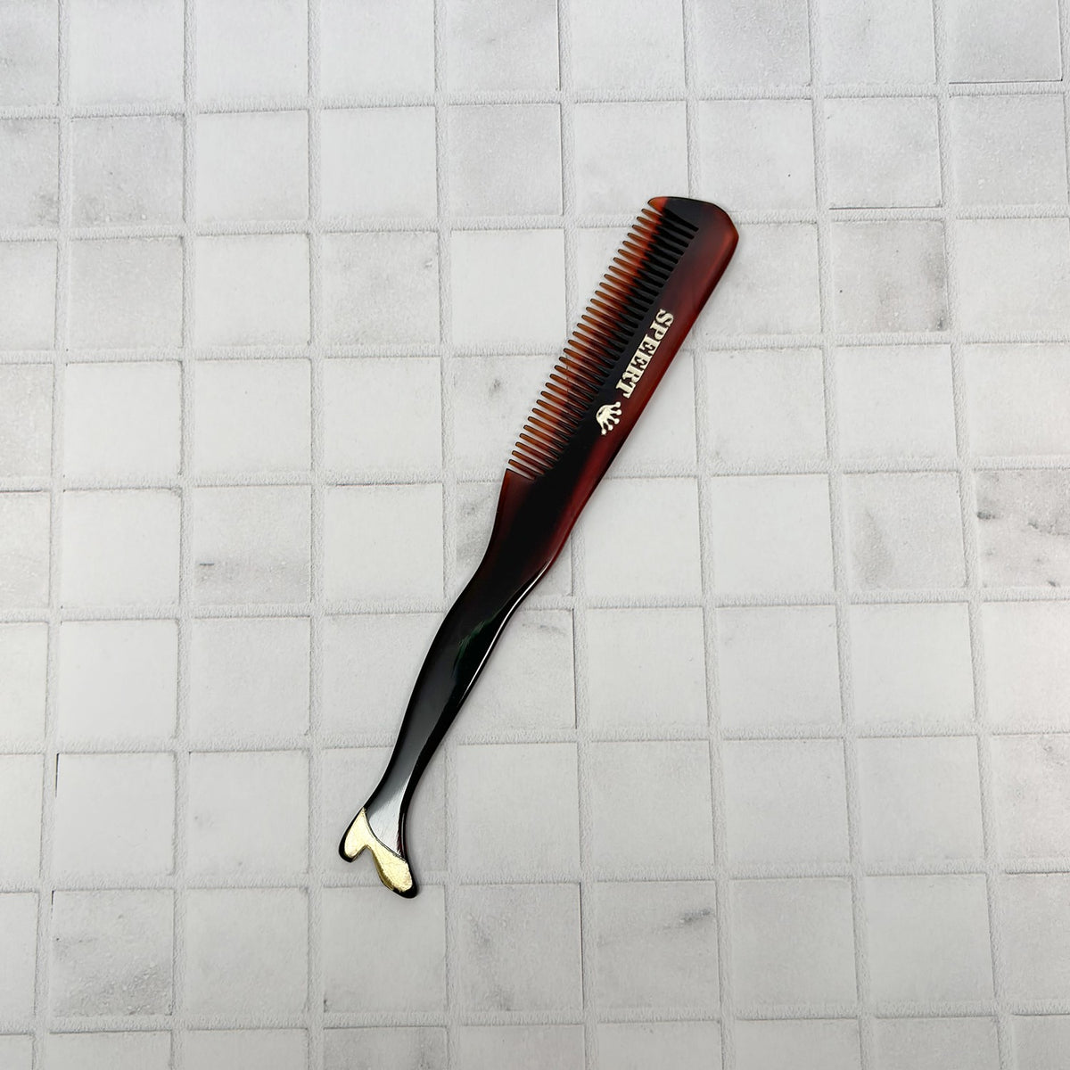 Handmade Swiss Mustache & Beard Comb 5 Inch Tortoise Shell Brown