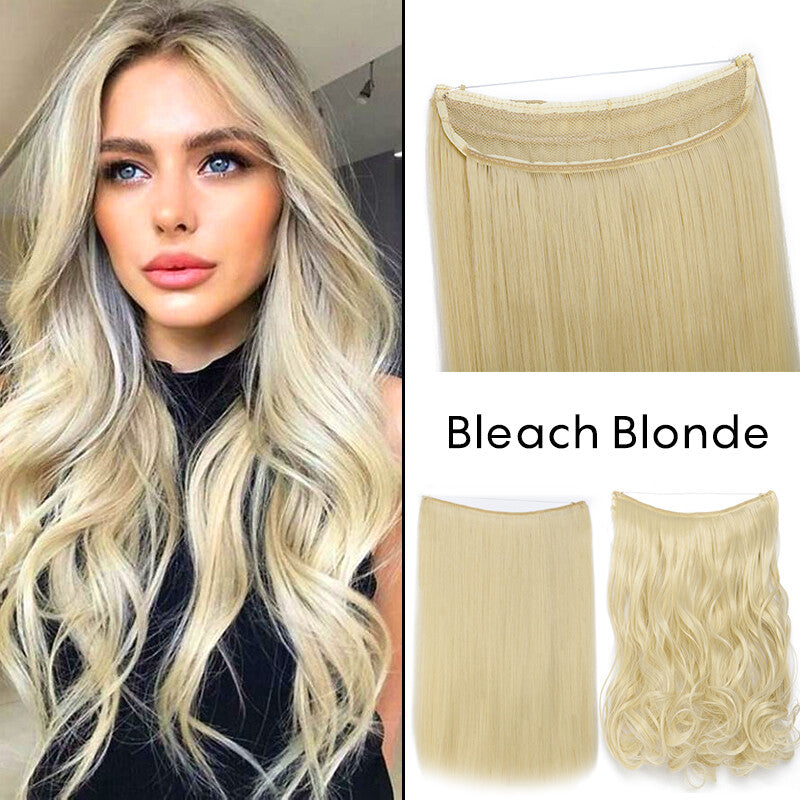 Natural Wire-In Hair Extensions Clip-In Nano Ring Hairpiece - Versatile & Easy to Use