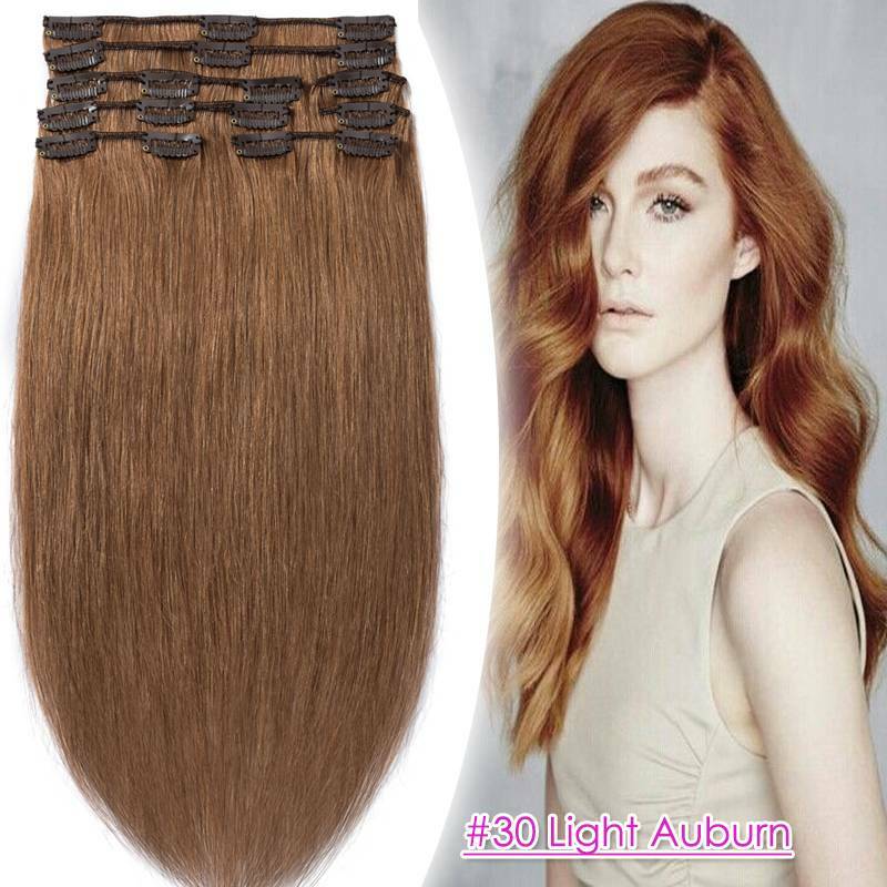 Thick Double Weft Clip-In Human Hair Extensions - Full Head Set