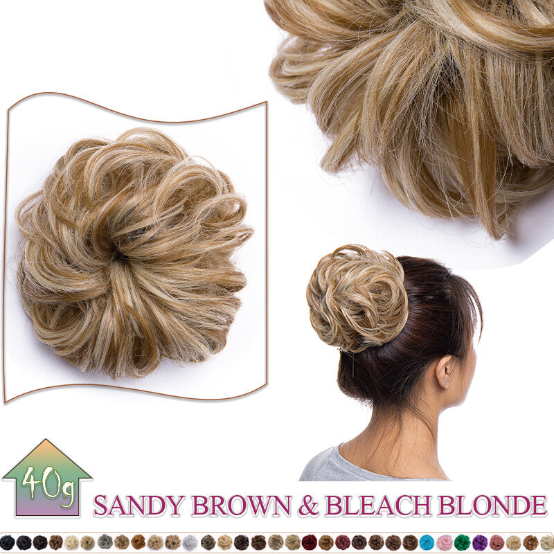 Curly Messy Bun Hair Extension Scrunchie Natural Updo Thick Human Hair