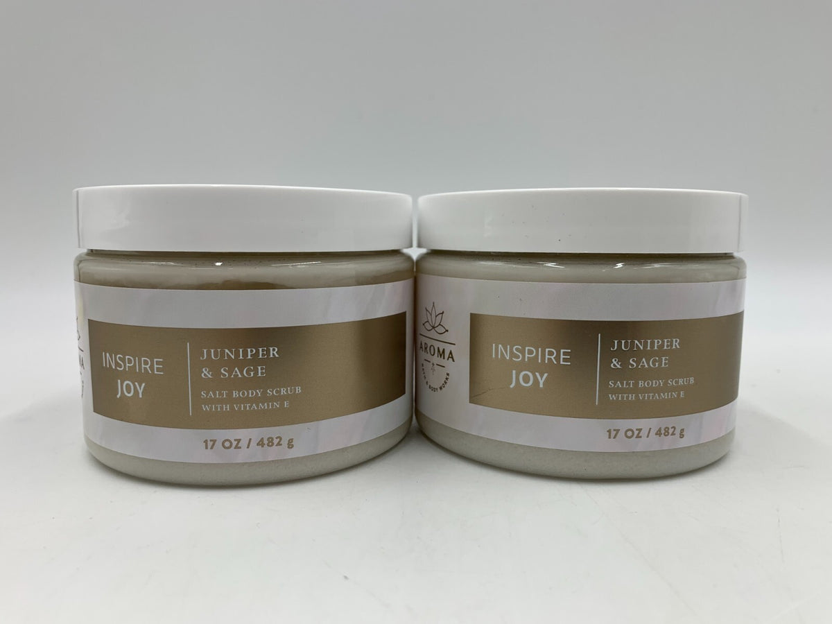 Bath & Body Works Inspire Joy Juniper Sage Salt Scrub S/2 #906X