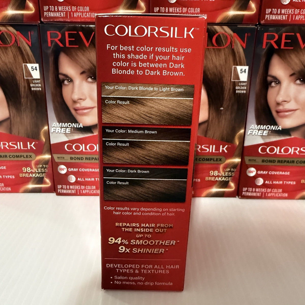 ColorSilk Hair Color Dye #54 Light Golden Brown - Pack of 12
