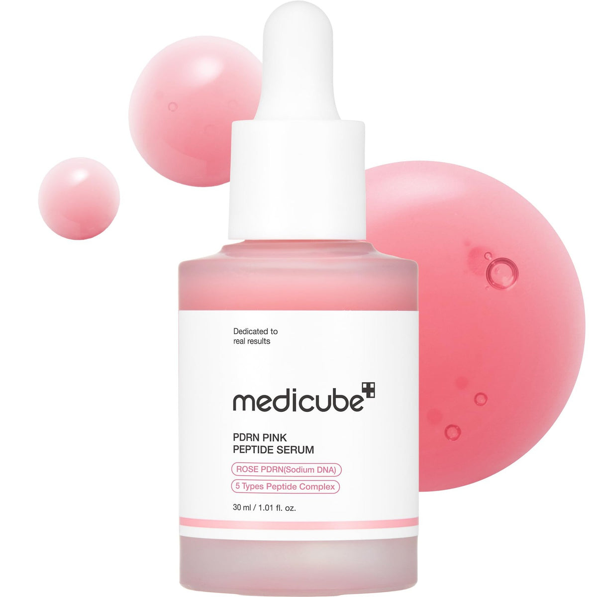 Pink Peptide Serum for Face - Vegan Rose Glow & Hydration, 1 Fl Oz