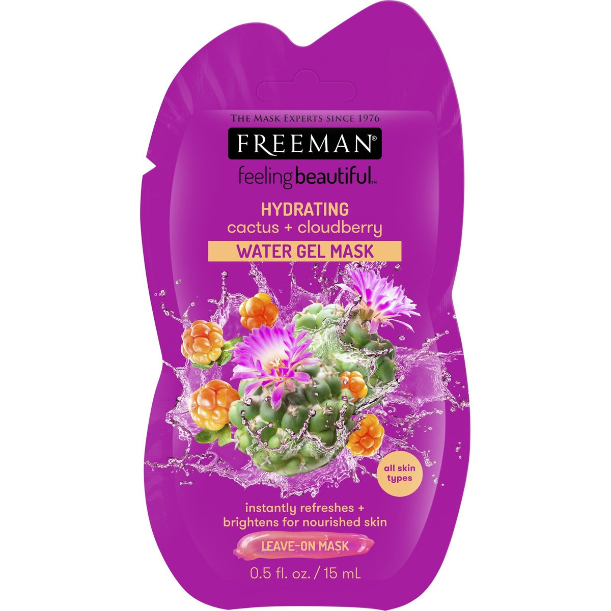 Hydrating Water Gel Mask - Cactus & Cloudberry, 6 Pack