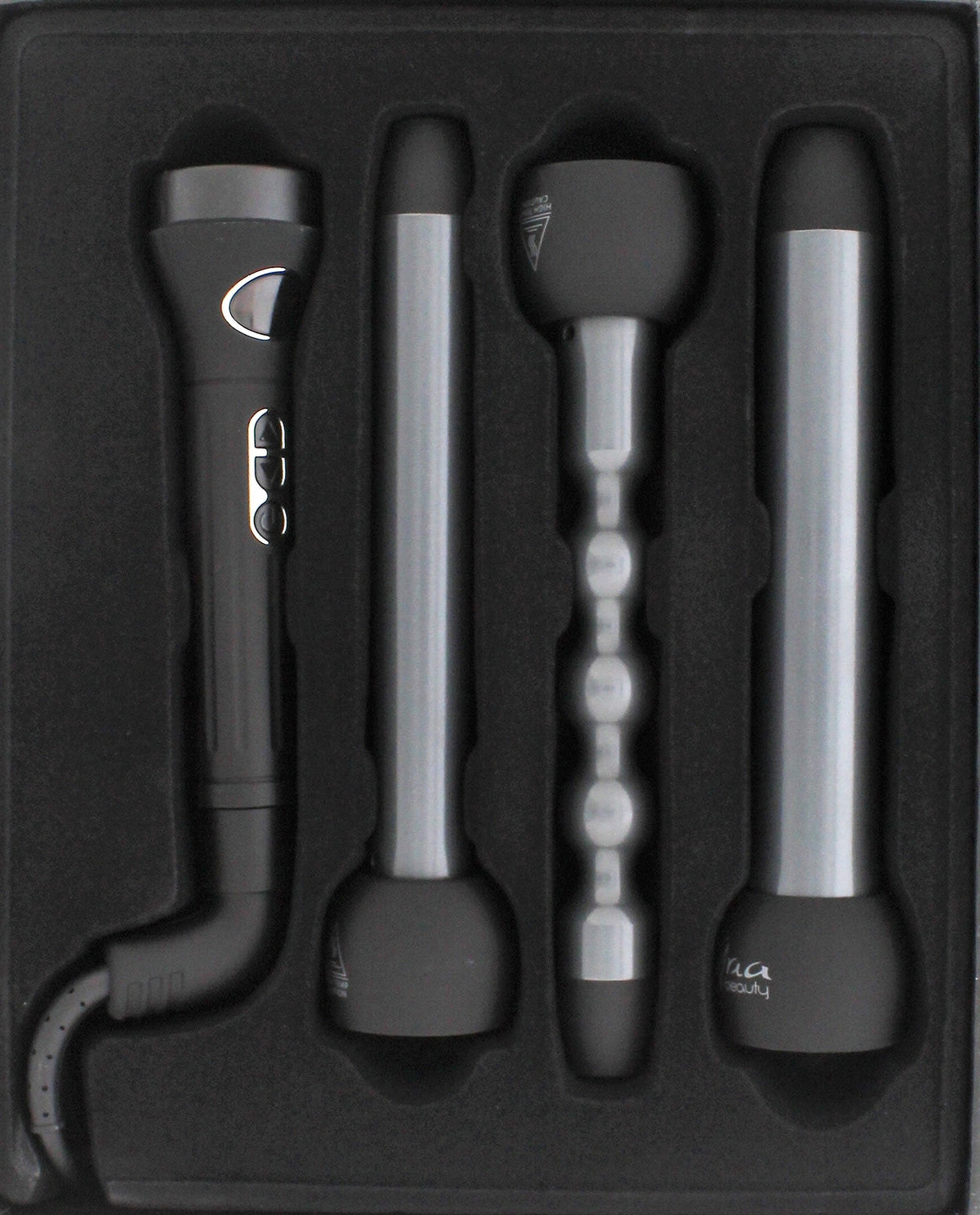 Ceramic Curling Iron Set with 3 Barrel Sizes - Adjustable Temperature & Swivel Cord
